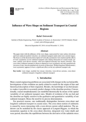 Influence of Wave Shape on Sediment Transport in Coastal Regions