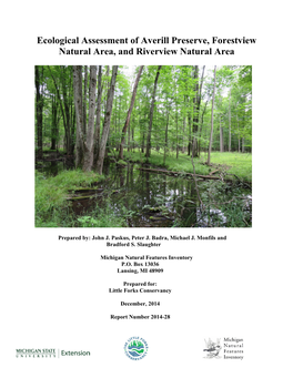 Ecological Assessment of Averill Preserve, Forestview Natural Area, and Riverview Natural Area