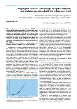 Shaping the Forms of Tall Buildings in Light of Research and Analyses Associated with the Influence of Wind