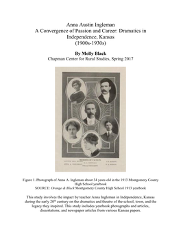 Anna Austin Ingleman a Convergence of Passion and Career: Dramatics in Independence, Kansas (1900S-1930S)