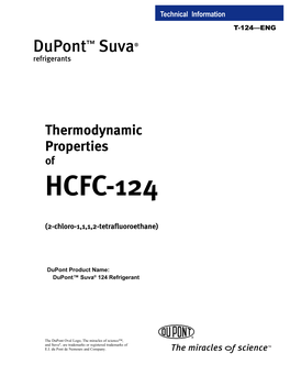 Thermodynamic Properties of HCFC-124