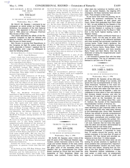CONGRESSIONAL RECORD— Extensions of Remarks E689 HON