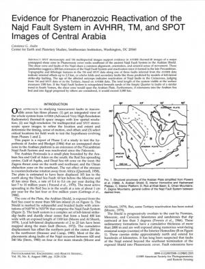 Evidence for Phanerozoic Reactivation of the Najd Fault System in AVHRR, TM, and SPOT Images of Central Arabia