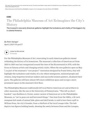 The Philadelphia Museum of Art Reimagines the City's History