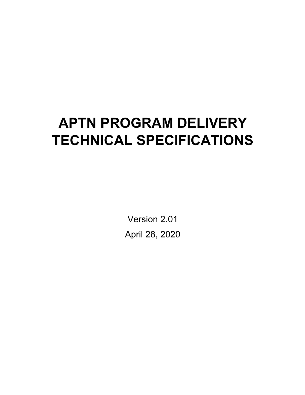 Program Delivery Technical Specifications