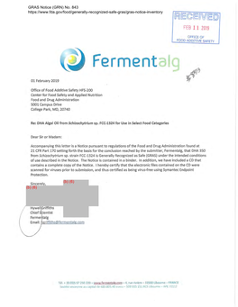 (35% Docosahexaenoic Acid) from Schizochytrium Sp. Strain FCC-1324, Libourne, France: Fermentalg]