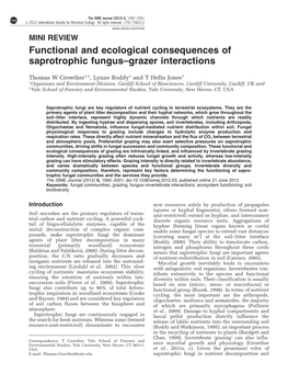 Functional and Ecological Consequences of Saprotrophic Fungus–Grazer Interactions