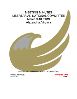 March 9-10, 2019, LNC Meeting Minutes