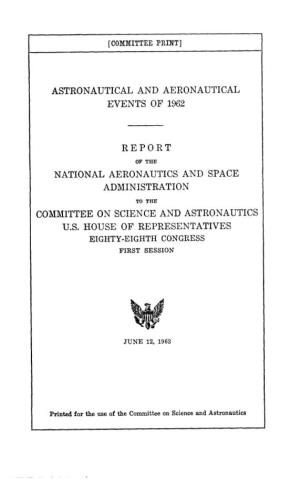 Astronautical and Aeronautical Events of 1962