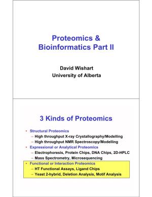 Proteomics & Bioinformatics Part II