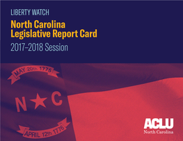 North Carolina Legislative Report Card 2017–2018 Session