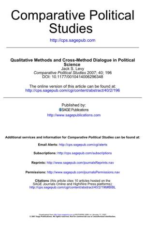 Qualitative Methods and Cross-Method Dialogue in Political Science