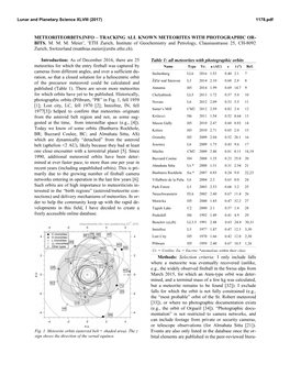 Tracking All Known Meteorites with Photographic Or- Bits