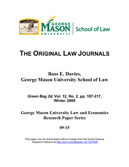The Original Law Journals