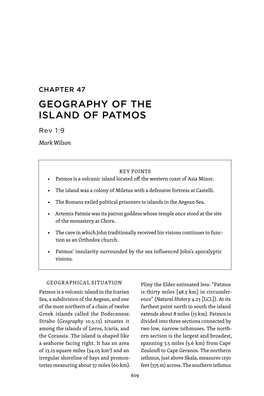 GEOGRAPHY of the ISLAND of PATMOS Rev 1:9