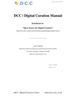 DCC | Digital Curation Manual