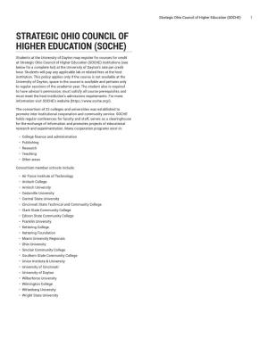 Strategic Ohio Council of Higher Education (SOCHE) 1