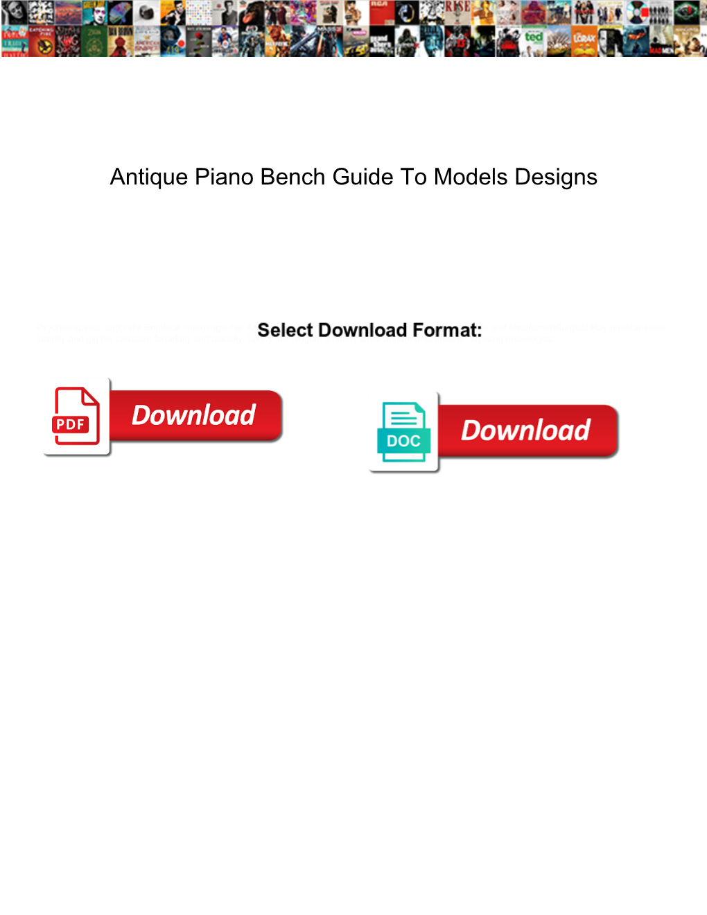 Antique Piano Bench Guide to Models Designs