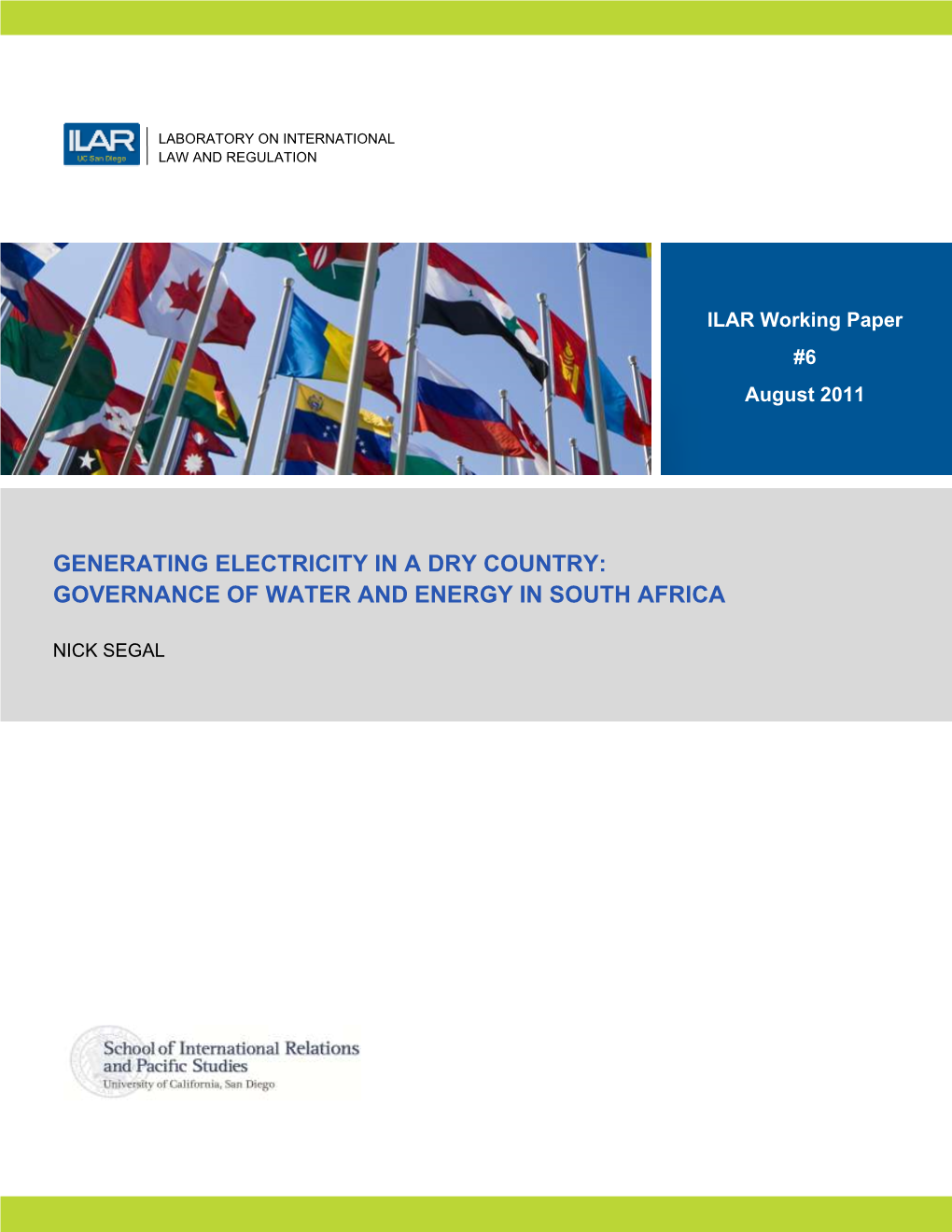 Generating Electricity in a Dry Country: Governance of Water and Energy in South Africa
