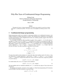 Fifty-Plus Years of Combinatorial Integer Programming