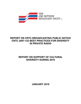JPBG Cultural Diversity Report, January 2013