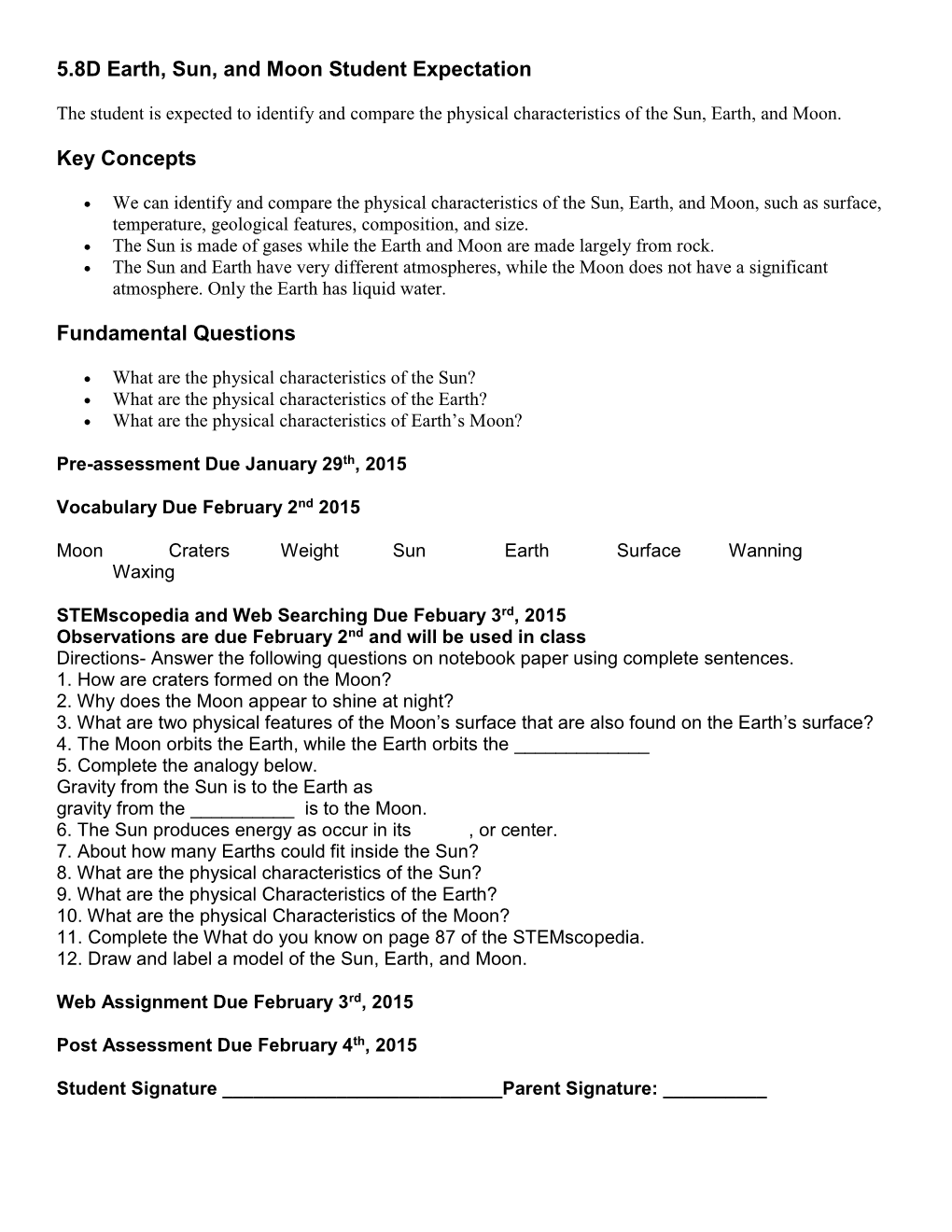 5.8D Earth, Sun, and Moon Student Expectation