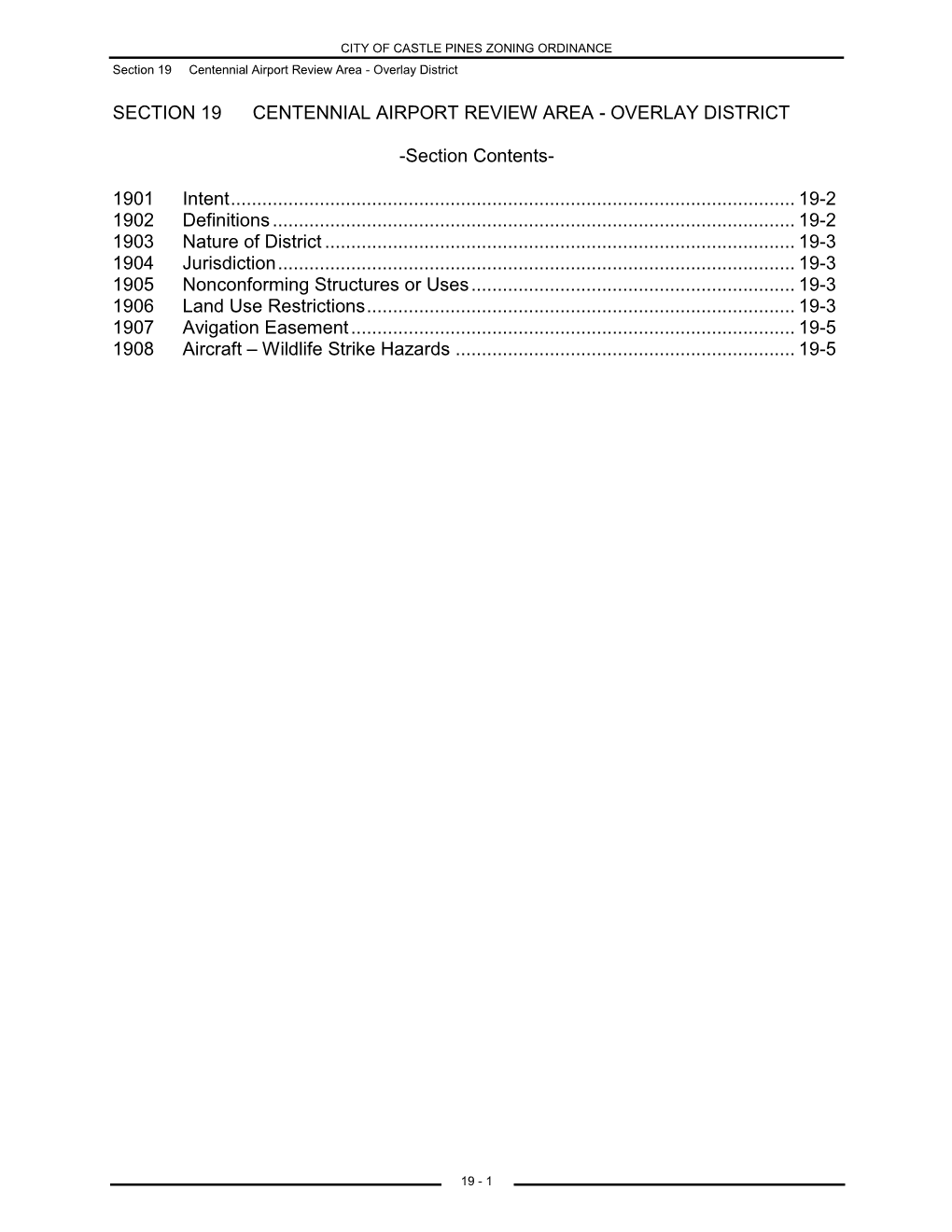 Centennial Airport Review Area - Overlay District