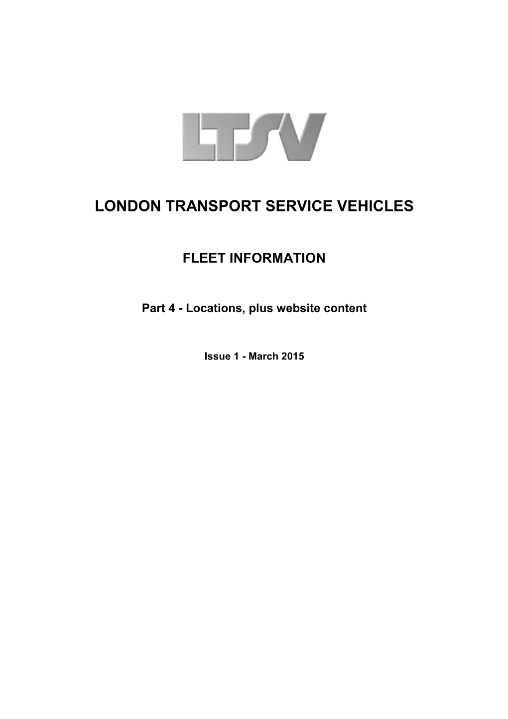 London Transport Service Vehicles