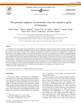 The Genomic Sequence of Ectromelia Virus, the Causative Agent of Mousepox