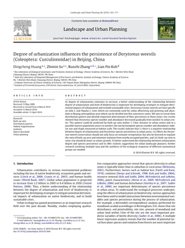 Degree of Urbanization Influences the Persistence of Dorytomus Weevils