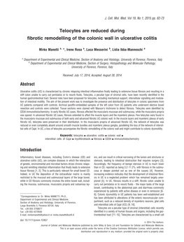 Telocytes Are Reduced During Fibrotic Remodelling of the Colonic Wall in Ulcerative Colitis