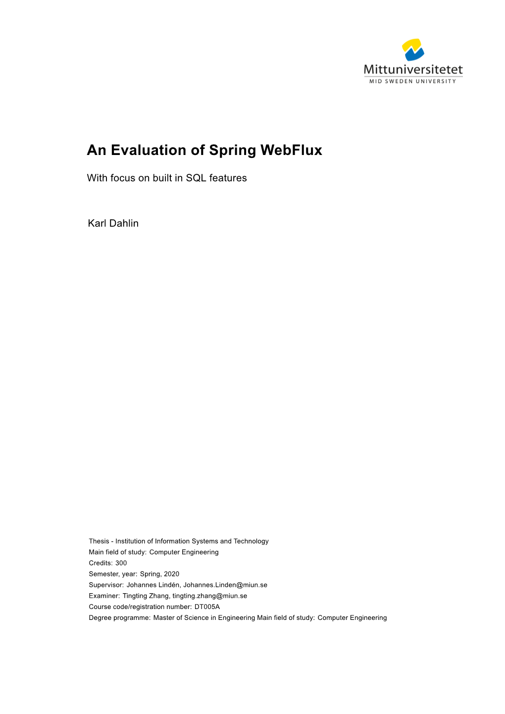 An Evaluation of Spring Webflux