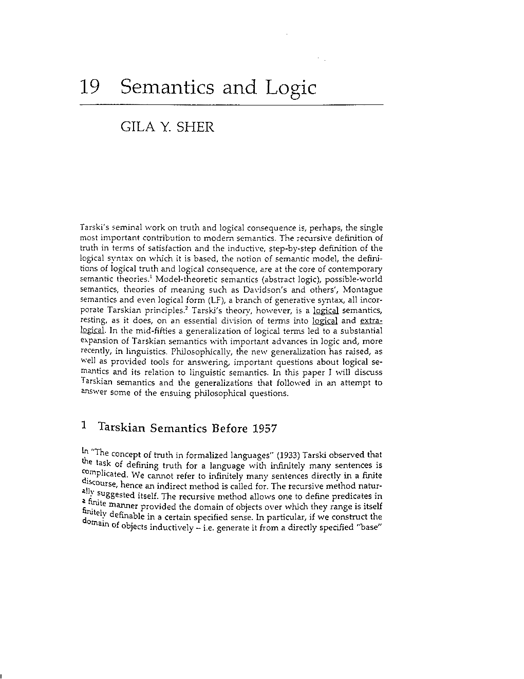 Semantics and Logic