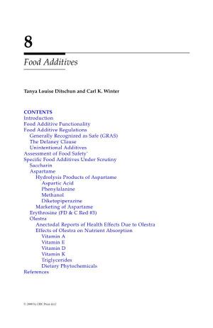 Chapter 8: Food Additives