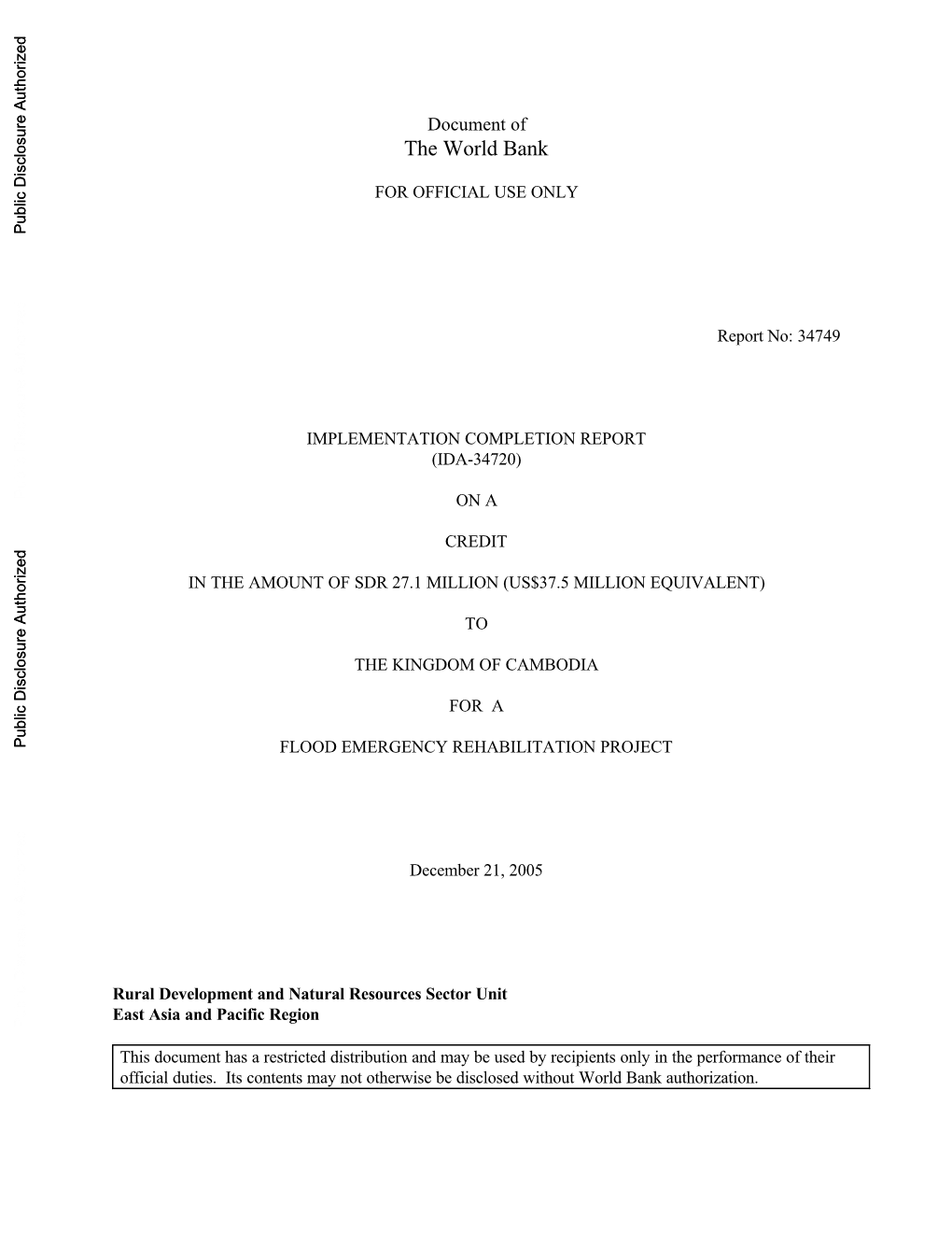 World Bank Document