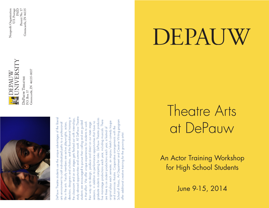 Theatre Arts at Depauw June 9-15, 2014