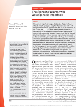 The Spine in Patients with OI Article