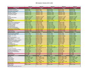 IWU Academic Calendars 2021 to 2026
