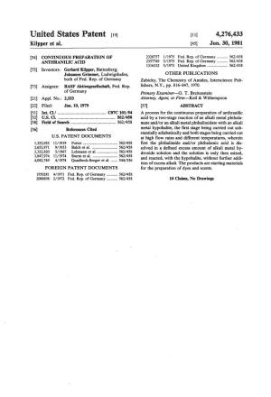 United States Patent (19) 11) 4,276,433 Kilpper Et Al
