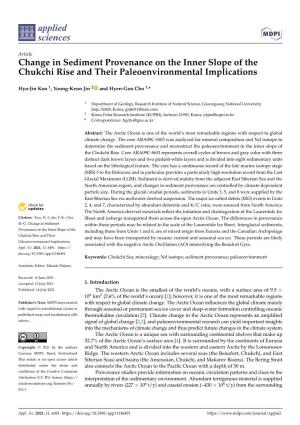 Change in Sediment Provenance on the Inner Slope of the Chukchi Rise and Their Paleoenvironmental Implications