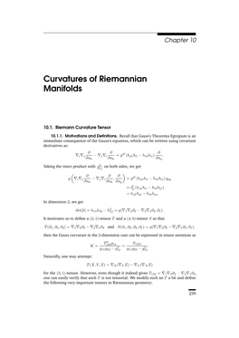Curvatures of Riemannian Manifolds
