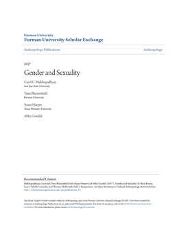Gender and Sexuality Carol C