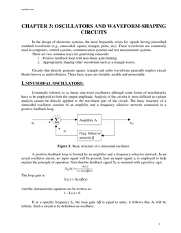 Chapter 3: Oscillators and Waveform-Shaping Circuits