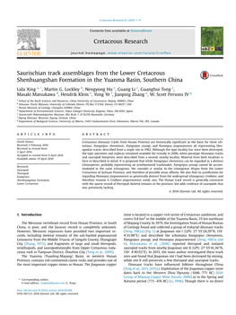 Saurischian Track Assemblages from the Lower Cretaceous Shenhuangshan Formation in the Yuanma Basin, Southern China