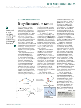 Tricyclic Oxonium Tamed