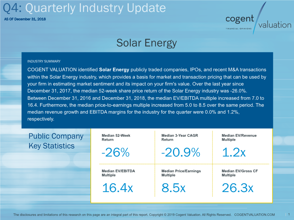 Solar Energy 4Q 2018