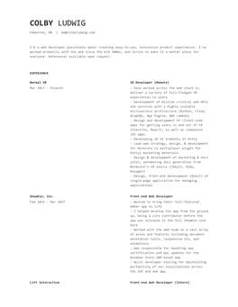Colby Ludwig's Resume — Represent