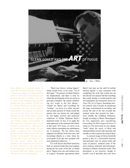 Glenn Gould and the Artof Fugue