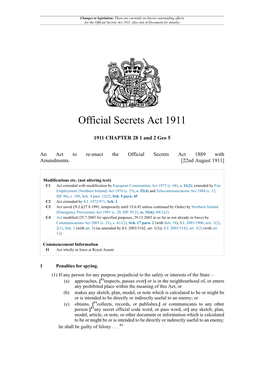 Official Secrets Act 1911