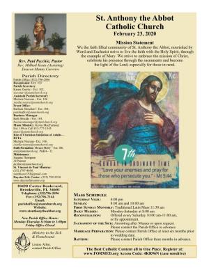 St. Anthony the Abbot Catholic Church February 23, 2020